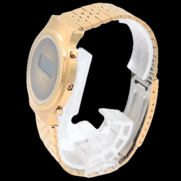 Vintage Wittnauer Yellow Hourglass Dial Men's LCD Wristwatch Gold Tonew/Box - Picture 5 of 6